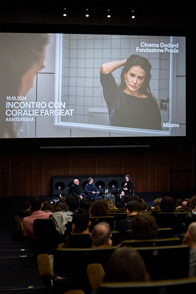 Cinema Godard, Incontro con Coralie Fargeat, Courtesy Fondazione Prada, Ph. Patrick Toomey Neri